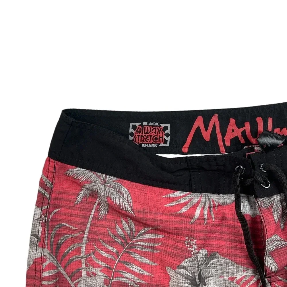 SH424 Mens Maui and Sons Aloha Floral Hibiscus Print Beach Flex Board Shorts 38